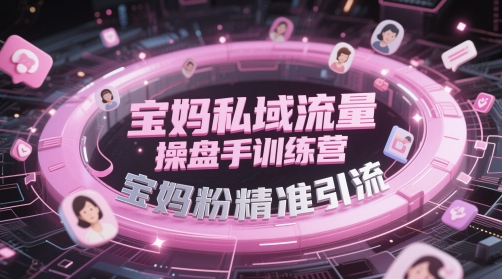 宝妈私域流量操盘手训练营，宝妈粉精准引流-极光网创