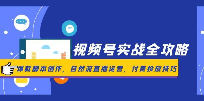 视频号实战全攻略，爆款脚本创作，自然流直播运营，付费投放技巧-极光网创