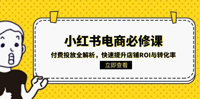 小红书电商必修课：付费投放全解析，快速提升店铺ROI与转化率-极光网创