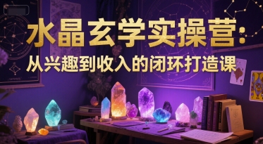 水晶玄学实操营：从兴趣到收入的闭环打造课-极光网创