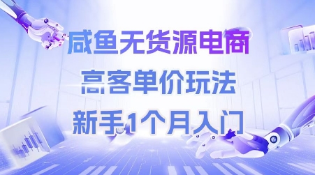 咸鱼无货源电商，高客单价玩法，新手1个月入门-极光网创