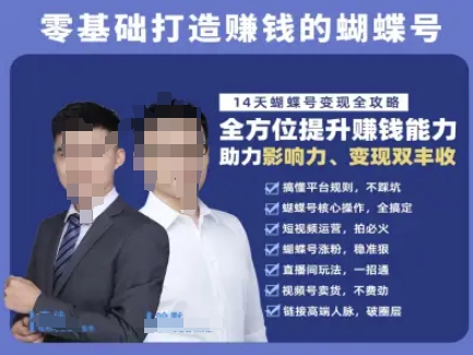 蝴蝶号专栏-视频号运营教程，零基础打造挣钱的蝴蝶号，14天蝴蝶号变现全攻略-极光网创