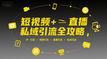 短视频+直播私域引流全攻略，IP打造 +视频引流 +直播引流 +私域沉淀-极光网创