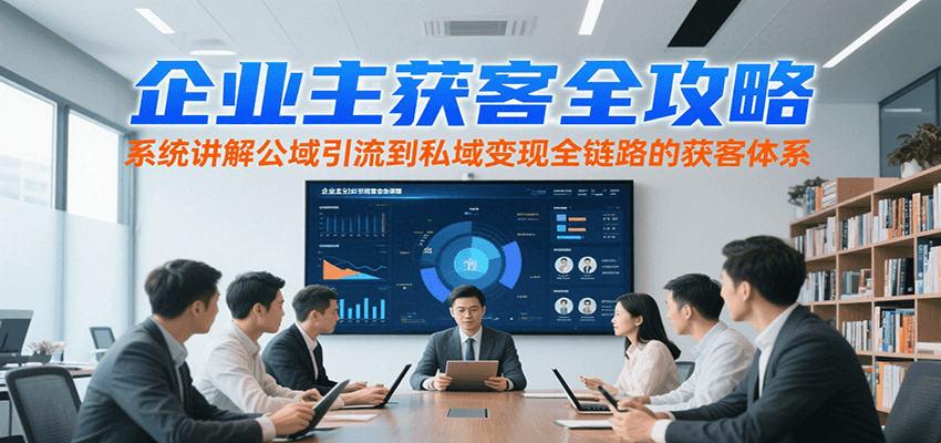 企业主获客全攻略，系统讲解公域引流到私域变现全链路的获客体系-极光网创