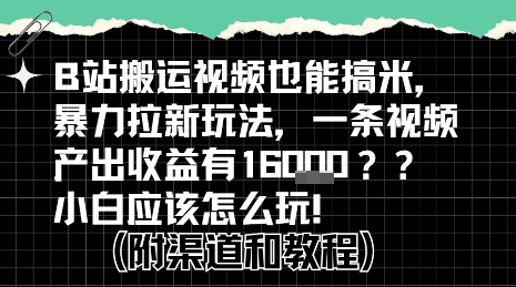 b站掘金计划？搬运视频也能挣拉新的收益，小白应该怎么玩！-极光网创