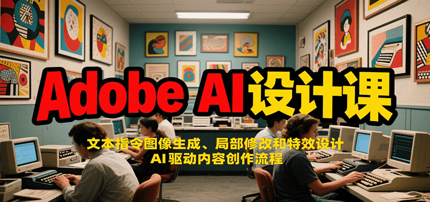 Adobe AI设计课：文本指令图像生成、局部修改和特效设计，AI驱动内容创作流程-极光网创