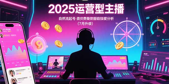 2025运营型主播：自然流起号，微付费投放技巧，罗盘数据深度解析(7月更新-极光网创