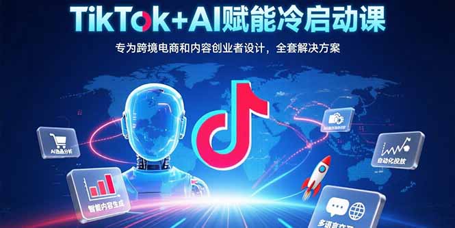 TikTok+AI赋能冷启动课：专为跨境电商和内容创业者设计，全套解决方案-极光网创