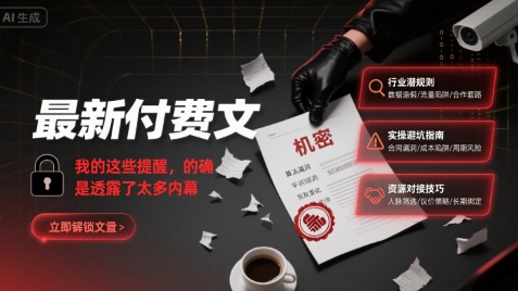 最新付费文：我的这些提醒，的确是透露了太多内幕-极光网创