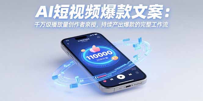 AI短视频爆款文案：千万级播放量创作者亲授，持续产出爆款的完整工作流-极光网创