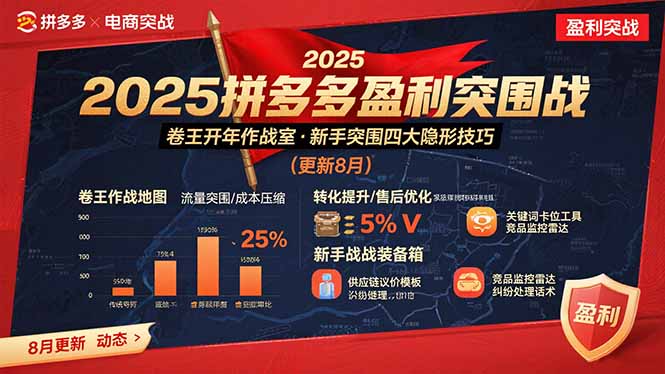 2025拼多多盈利突围战：卷王开年作战室，新手突围四大隐形技巧(更新8月-极光网创