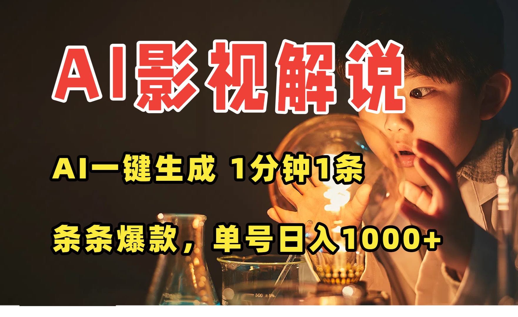 AI一键生成影视解说视频，无需剪辑1分钟1条，条条爆款，多平台变现日入…-极光网创