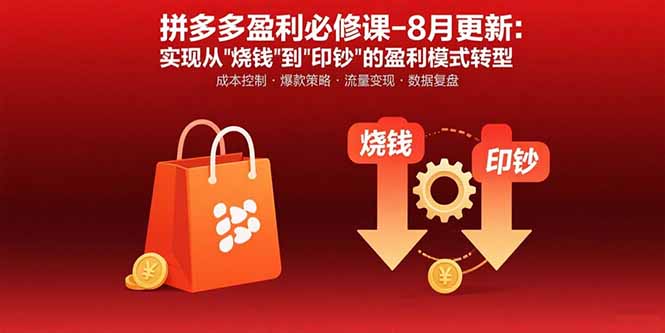 拼多多盈利必修课-8月更新：突破运营瓶颈 实现从烧钱到印钞的盈利模式转型-极光网创