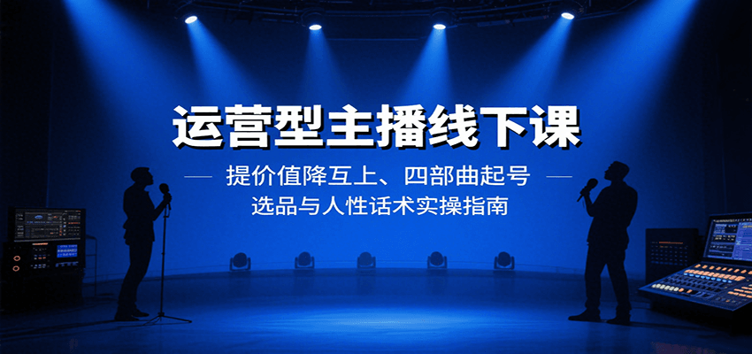 运营型主播线下课：提价值降互上、四部曲起号、选品与人性话术实操指南-极光网创