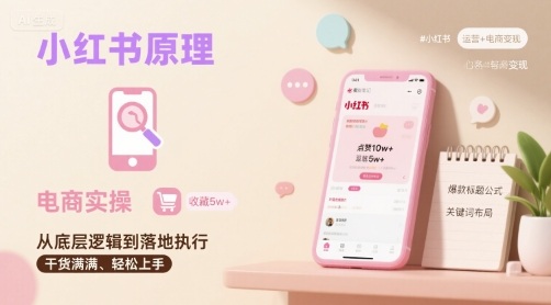 小红书原理以及详细实操流程，小红书电商教程-极光网创