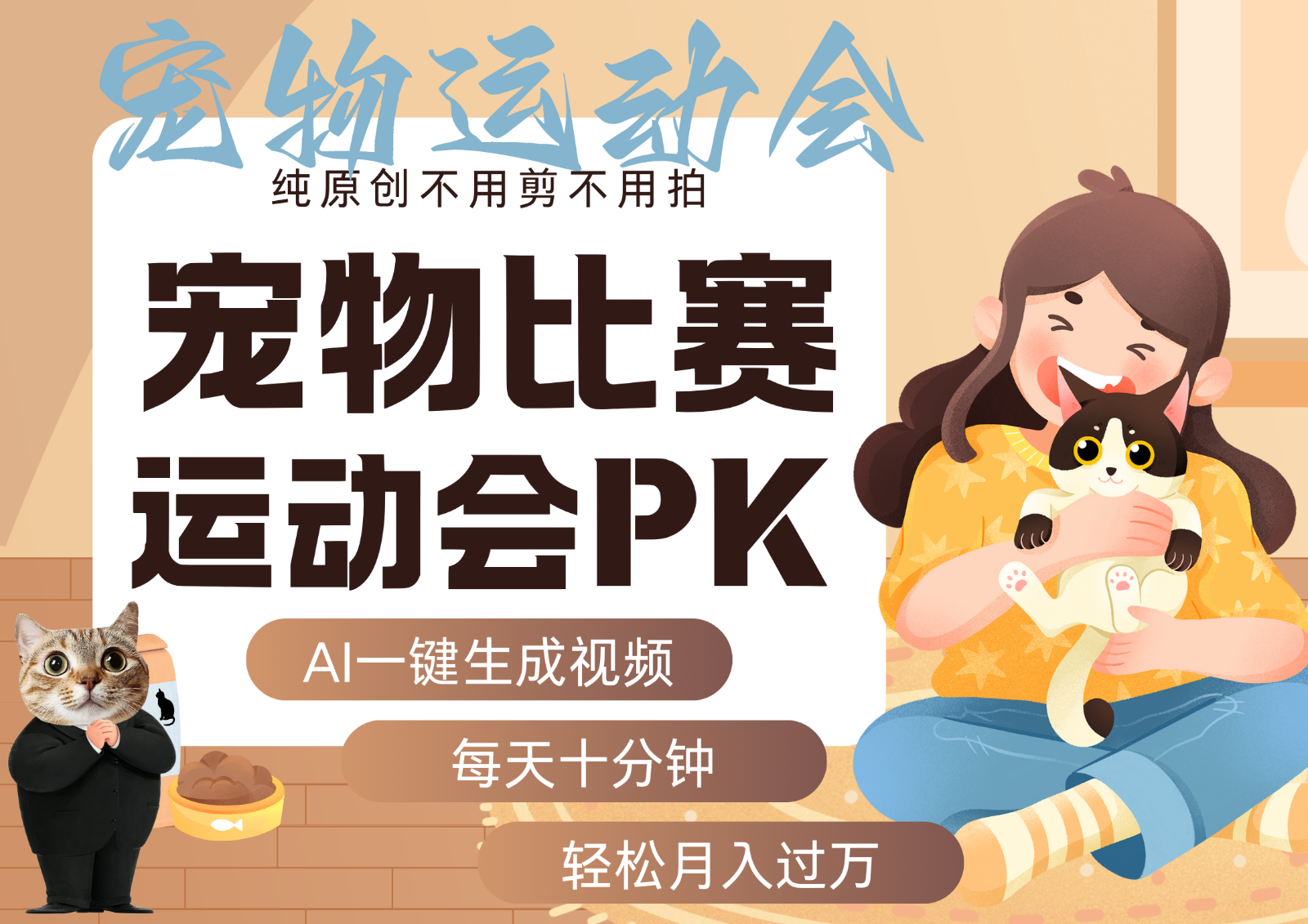 AI萌宠运动员跳水 射击 篮球 足球比赛 每天十分钟 附详细提示词文案库 代替做…-极光网创