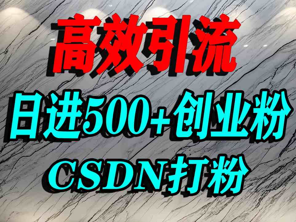 怎么打创业粉？CSDN又一个你不知道的打粉引流神秘平台，单人日引500+精准流量-极光网创