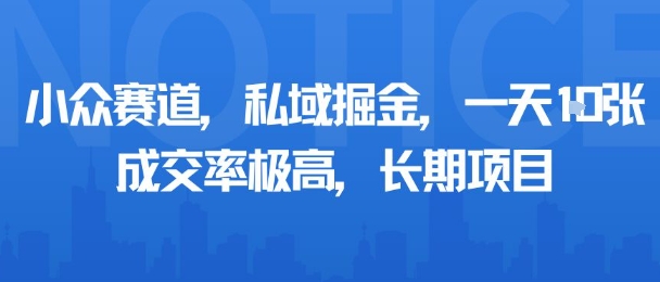 小众赛道，私域掘金，一天多张，成交率极高，长期项目-极光网创