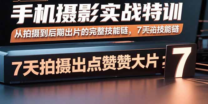 手机摄影实战特训，从拍摄到后期出片的完整技能链，7天拍出点赞大片-极光网创