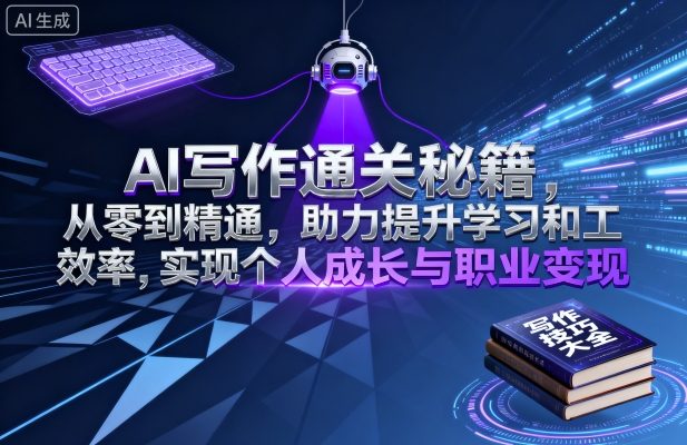 AI写作通关秘籍，从零到精通，助力提升学习和工作效率，实现个人成长与职业变现-极光网创