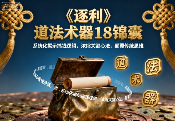 《逐利》道法术器18锦囊，系统化揭示搞钱逻辑，浓缩关键心法，颠覆传统思维-极光网创