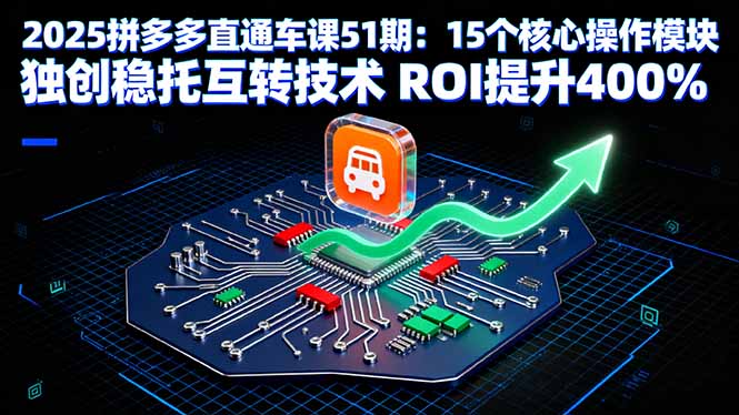 2025拼多多直通车课51期：15个核心操作模块 独创稳托互转技术 ROI提升400%-极光网创