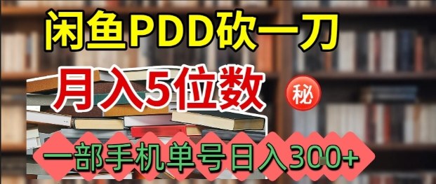 闲鱼PDD砍一刀，一部手机就可以操作，单号日入3张-极光网创