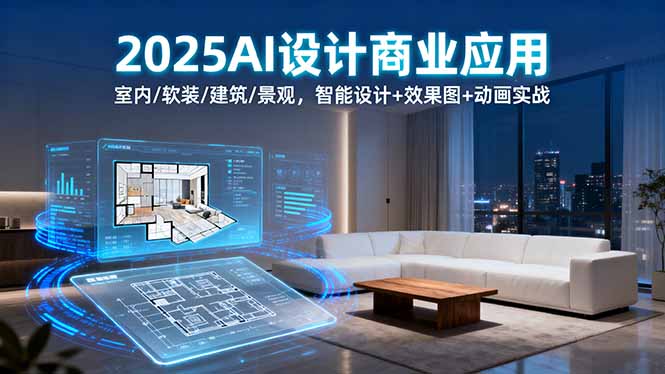 2025AI设计商业应用：室内/软装/建筑/景观，智能设计+效果图+动画实战-极光网创