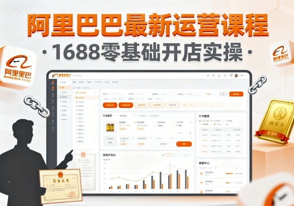 阿里巴巴最新运营课程，1688零基础开店实操-极光网创
