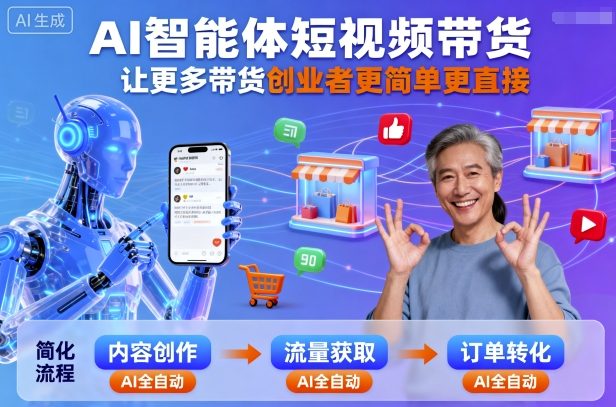 AI智能体短视频带货，让更多带货创业者更简单更直接-极光网创
