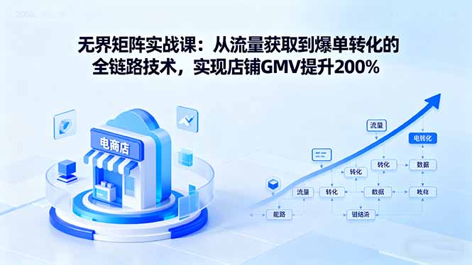 无界矩阵实战课：从流量获取到爆单转化的全链路技术，实现店铺GMV提升200%-极光网创