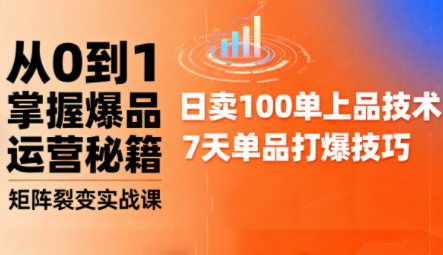 抖音小店爆品打造与矩阵裂变实战课-极光网创