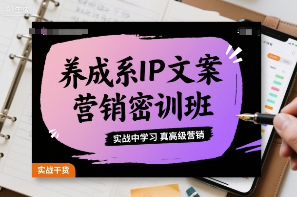 养成系IP文案营销密训班，实战中学习真高级营销-极光网创
