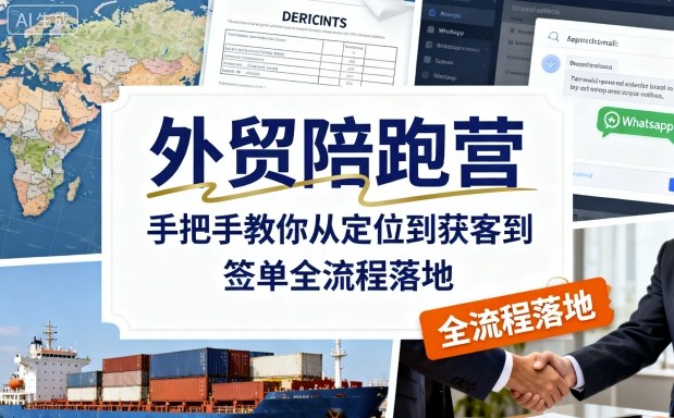 外贸陪跑营，手把手教你从定位到获客到签单全流程落地-极光网创