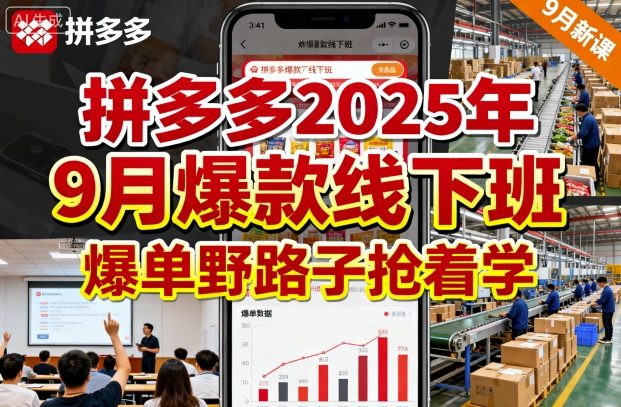 拼多多2025年9月爆款线下班，爆单野路子抢着学-极光网创