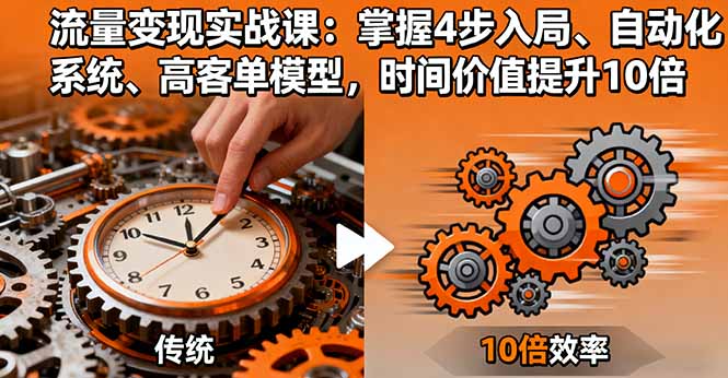 流量变现实战课：掌握4步入局、自动化系统、高客单模型，时间价值提升10倍-极光网创