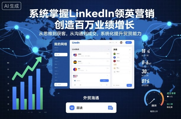 系统掌握LinkedIn领英营销，创造百万业绩增长，从思维到获客，从沟通到成交，系统化提升外贸能力-极光网创