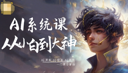 AI系统课程，从小白到大神系统学AI，AI声音-AI绘画-AI视频一门课全掌握-极光网创