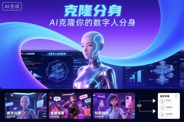 AI数字人认知实操课，克隆你的数字人分身-极光网创