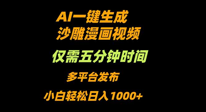 AI一键生成沙雕动漫视频，只需5分钟，小白轻松日入1000+-极光网创