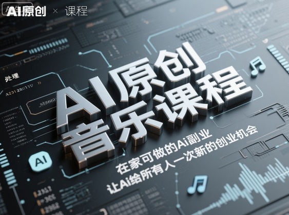 AI原创音乐课程，在家可做的Ai副业，让Ai给所有人一次新的创业机会-极光网创