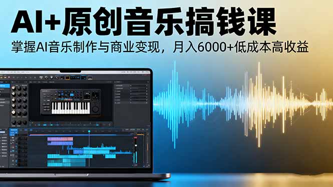 AI+原创音乐搞钱课：掌握AI音乐制作与商业变现，月入6000+低成本高收益-极光网创
