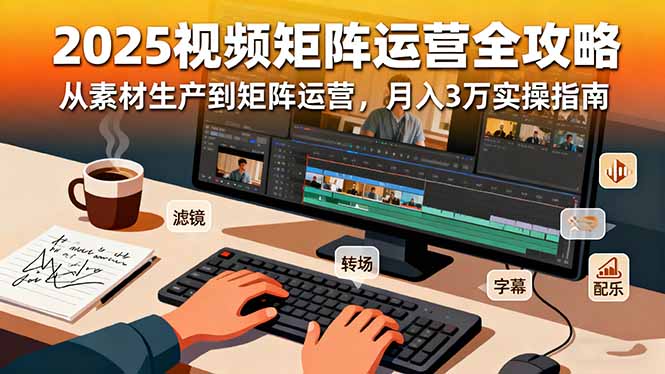 2025短视频矩阵运营全攻略：从素材生产到矩阵运营，月入3万实操指南-极光网创
