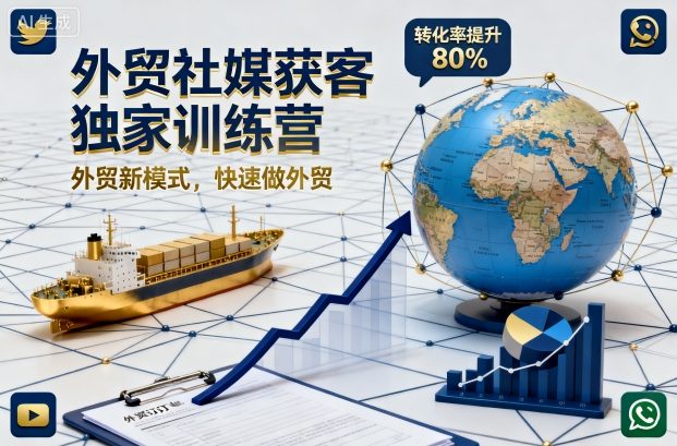 外贸社媒获客独家训练营，外贸新模式，快速做外贸-极光网创