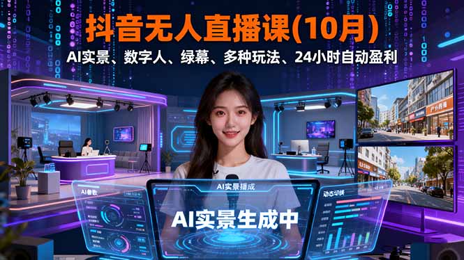 抖音无人直播课(10月-极光网创