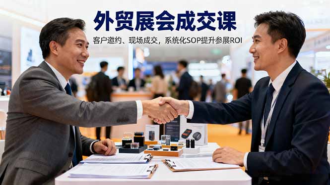 外贸展会成交课，含目标制定、客户邀约、现场成交，系统化SOP提升参展ROI-极光网创