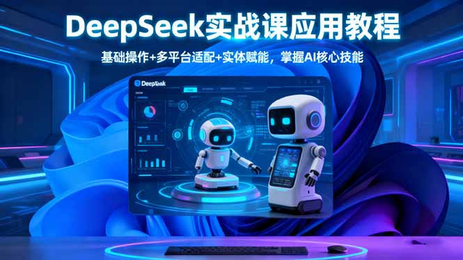 DeepSeek实战课应用教程、基础操作+多平台适配+实体赋能，掌握AI核心技能-极光网创