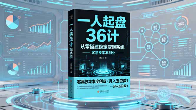 一人起盘36计：从零搭建稳定变现系统，实现低成本创业，月入五位数+-极光网创