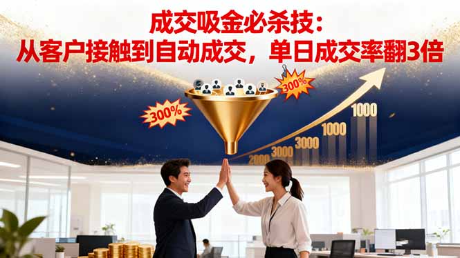 吸金成交营销必杀技：从客户接触到自动成交，单日成交率翻3倍-极光网创