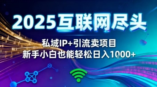 2025网创尽头王炸项目！私域IP+精准引流，新手小白在家躺賺日入1k，零经验也能上手【揭秘】-极光网创